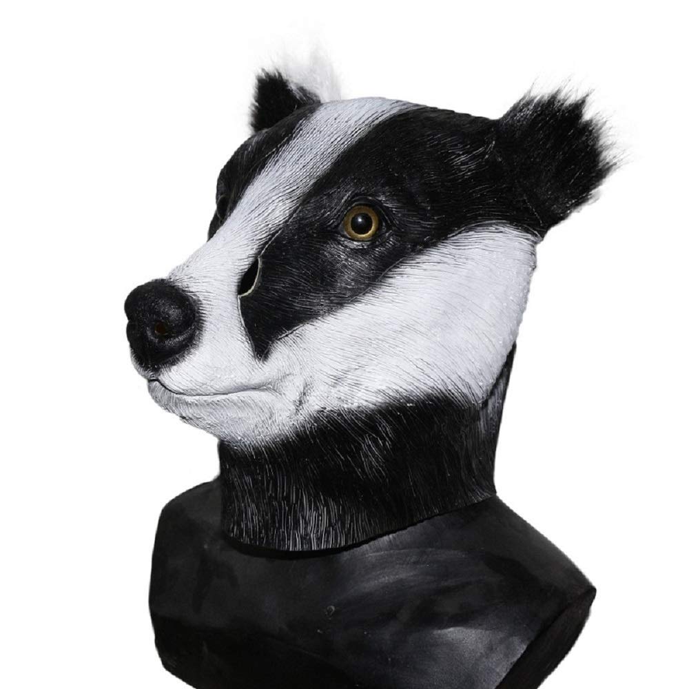 HENGYUTOYMASK Novelty Badger Mask, Halloween Latex Aniamal Head Mask Cosplay Costume Party for Adult, Multi-color, Adult Size - Image 3