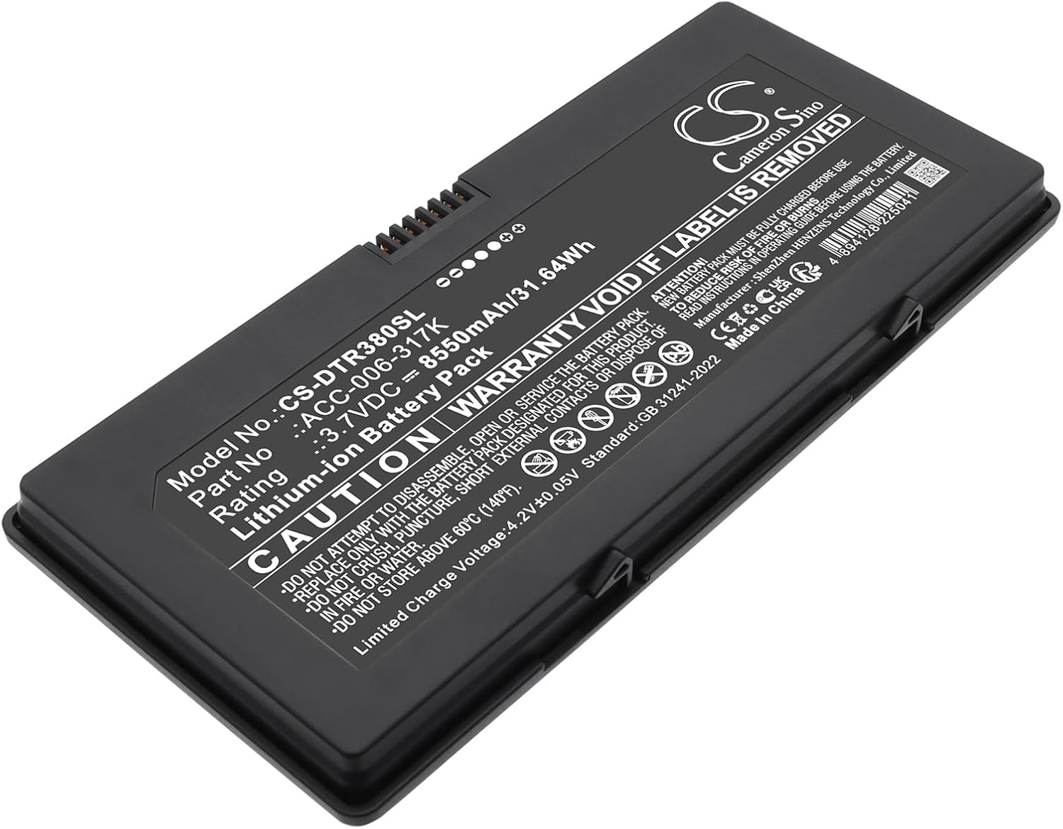 Battery for DT380QE,DT380 PN: ACC-006-317K 8550mAh