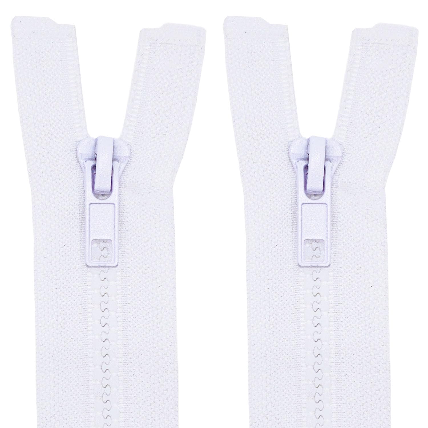 MebuZip 2PCS #5 13 Inch Separating Jacket Zippers for Sewing (White)