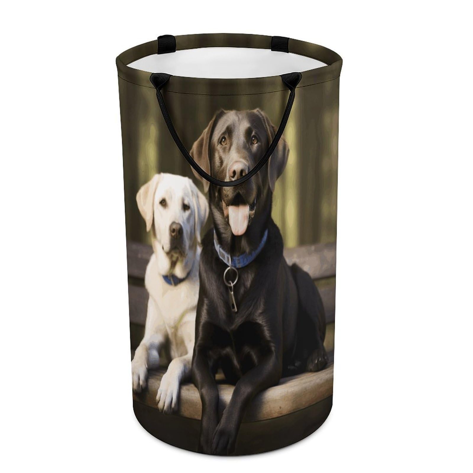 Labrador Laundry Basket Waterproof And Moisture-Proof Storage Bins Collapsible Round Laundry Hamper Perfect for Toys, Clothes And Sundries