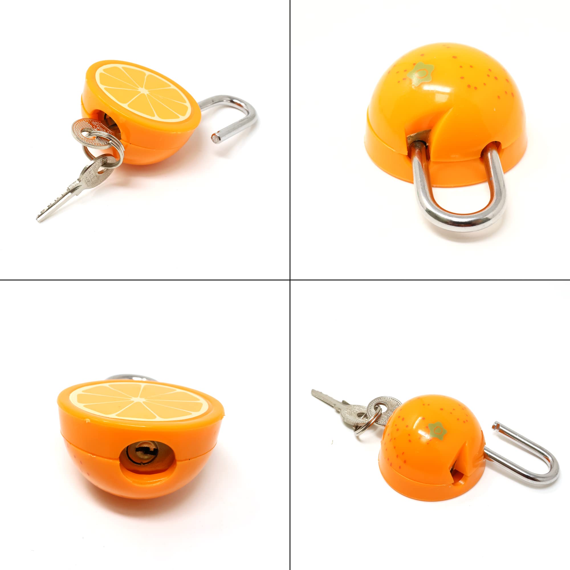Honbay Cute Orange Fruit Padlock Mini Padlock Lock with Keys - for
