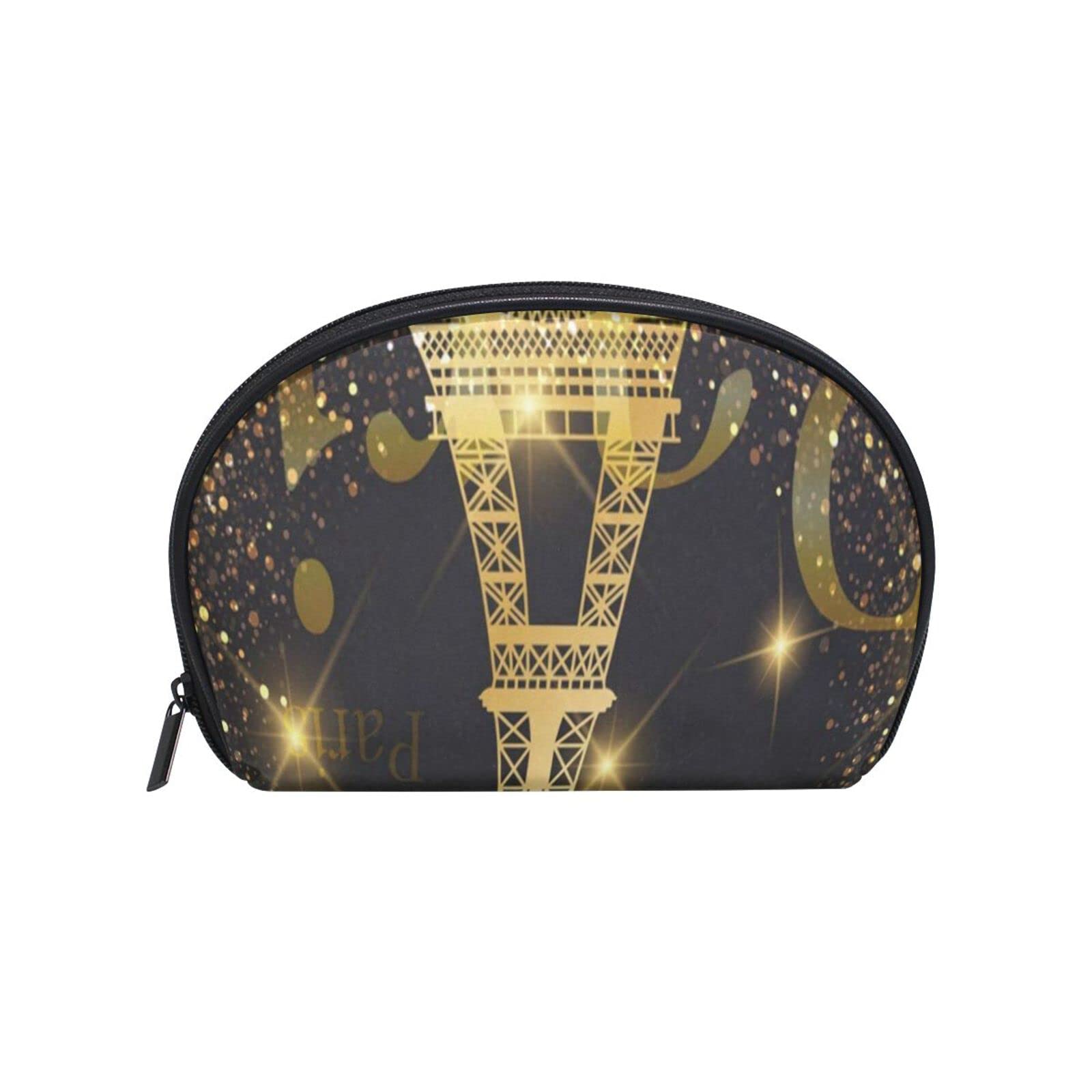 Makeup Bag Paris Gold Eiffel Tower Girls Travel Cosmetic Bag Womens Toiletry Organizer