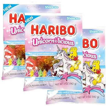 The Hampton Candy Company Unicorn-i-licious, 5oz Gummy Bag 3 Pack