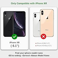 Vista 2 de Funda tipo cartera para iPhone XR con tarjetero, para iPhone Xr para mujeres y hombres, piel sintética a prueba de golpes con hebilla magnética