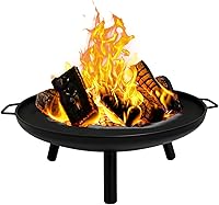 GasOne 23-Inch Wood Burning Outdoor Fire Pit - Durable Rust-Proof Alloy Steel for Backyard, Patio, Deck, Camping, BBQ