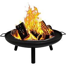 GasOne 23 in Outdoor&ndash; Wood Burning Fire Pit &ndash; Durable Alloy Steel Fire Pits for Outside &ndash; Small Fire Pit for Backyard, Porch, Deck, Camping, BBQ