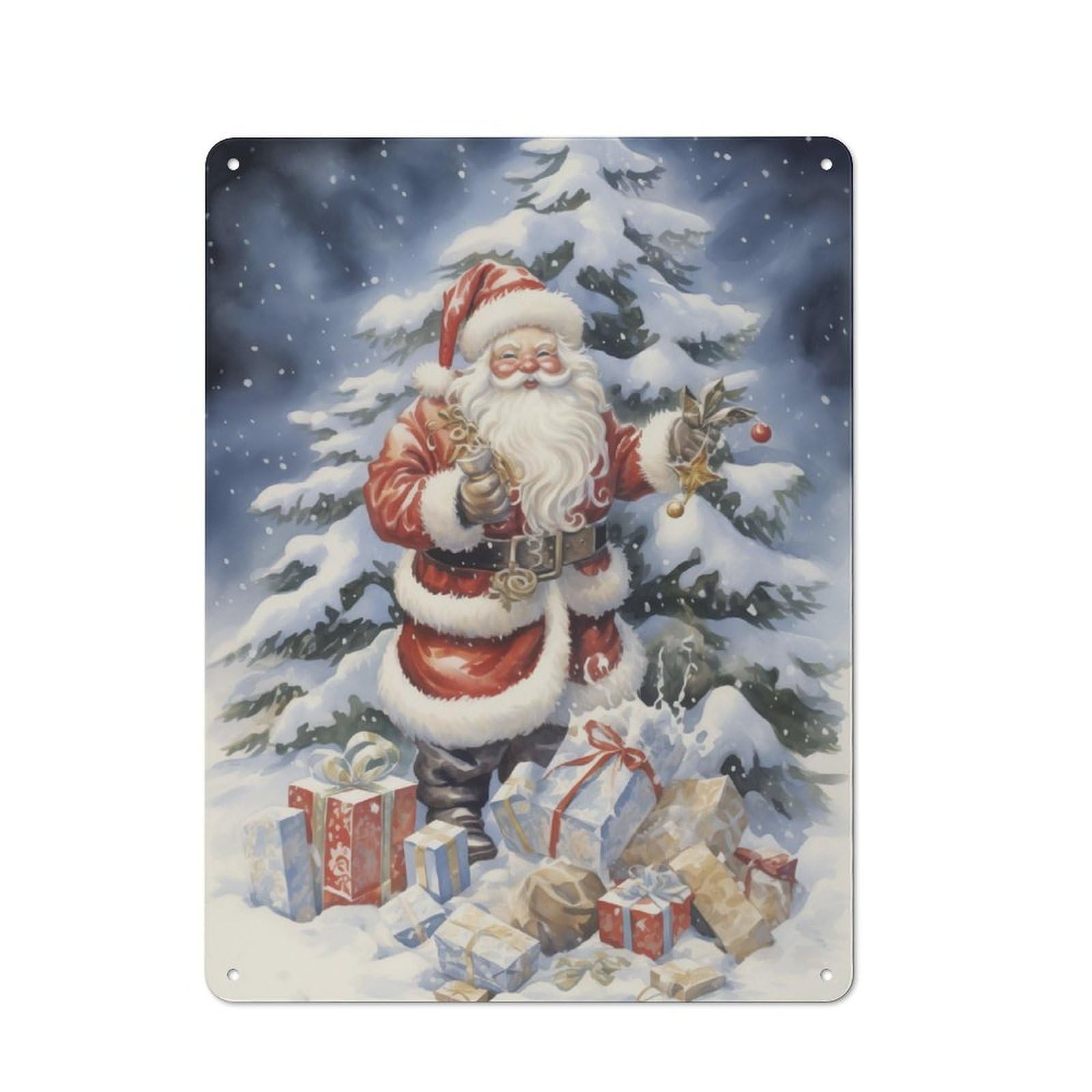 Lovely Santa Claus Metal Gift Sign 40x30cm, Vintage Home Wall Decor for Home, Shop, Pub Or Studio Wall