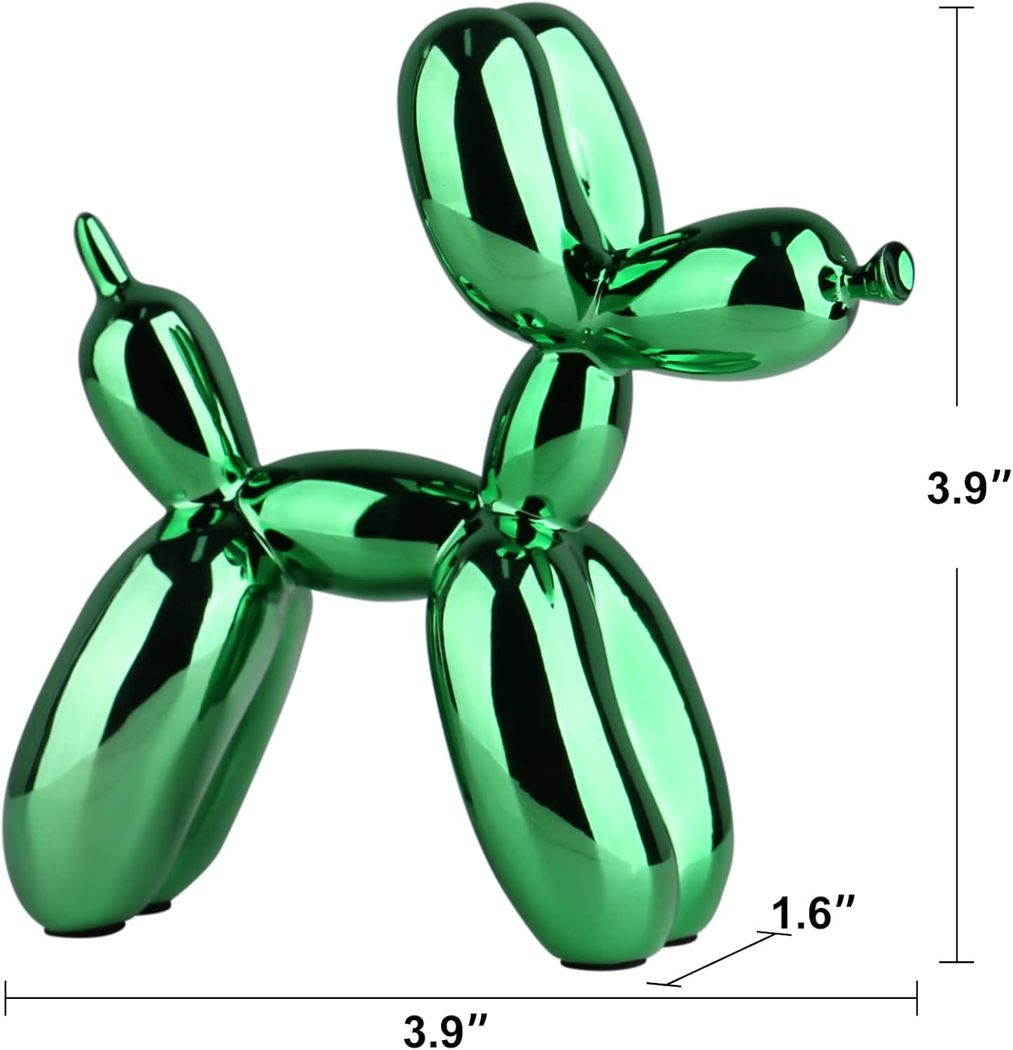 Green Balloon Dog Decor,Balloon Animal Decor,Shelf Decor Preppy Room Decor,Cute Statue Home Decor, Bedroom Modern Sculpture Desk Decor,Office Gold Decorations Small Figurines image 3