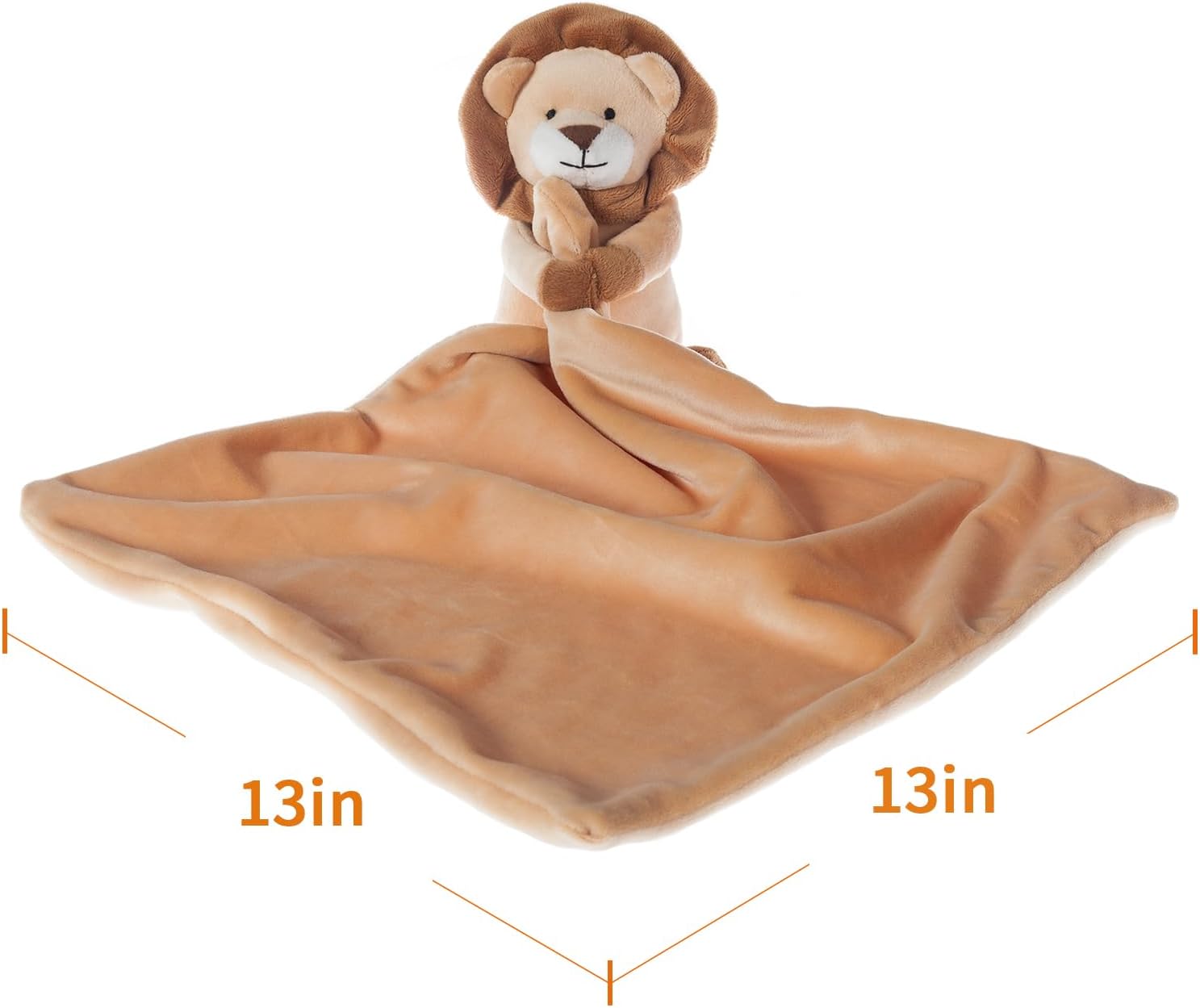 Apricot Lamb Stuffed Animals Security Blanket Yellow Lion Infant Nursery Character Blanket Luxury Snuggler Plush(Yellow Lion, 13 Inches)