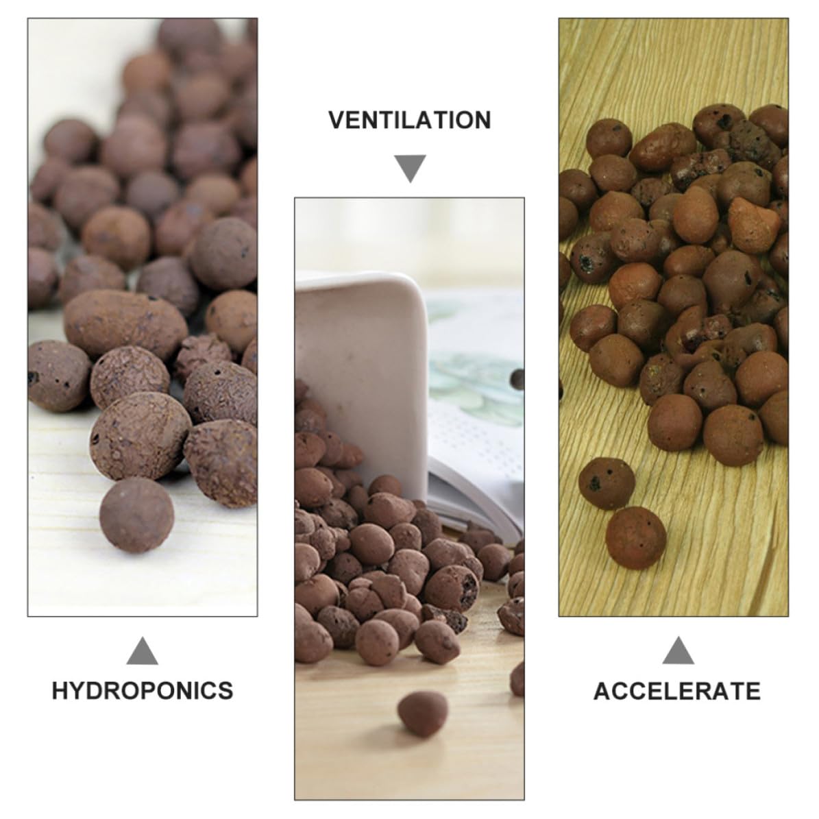 TOYANDONA Piedras de Ceramsita para Jardinería 1kg Función de Drenaje y Retención de Agua, Material de Arcilla y Esquisto para Macetas de Flores y Cultivo sin Suelo