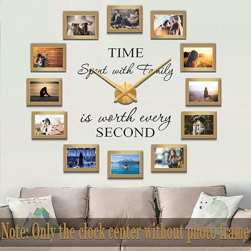 Miniatura 2 de VANGOLD Manecillas de reloj de pared grandes, agujas de reloj 3D DIY con mecanismo de reloj y adhesivo de pared para decoración de oficina en casa