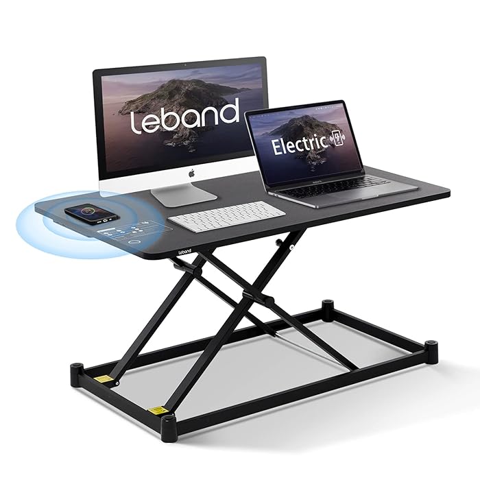 Buy Leband Electric Standing Desk Converter with Wireless Charging and