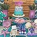 Ecore Fun First Birthday High Chair Banner First Birthday Decorations Party Supplies for Baby Girls, High Chair ONE Burlap Banner + NO.1 Crown + ONE Cake Topper - Mermaid Theme