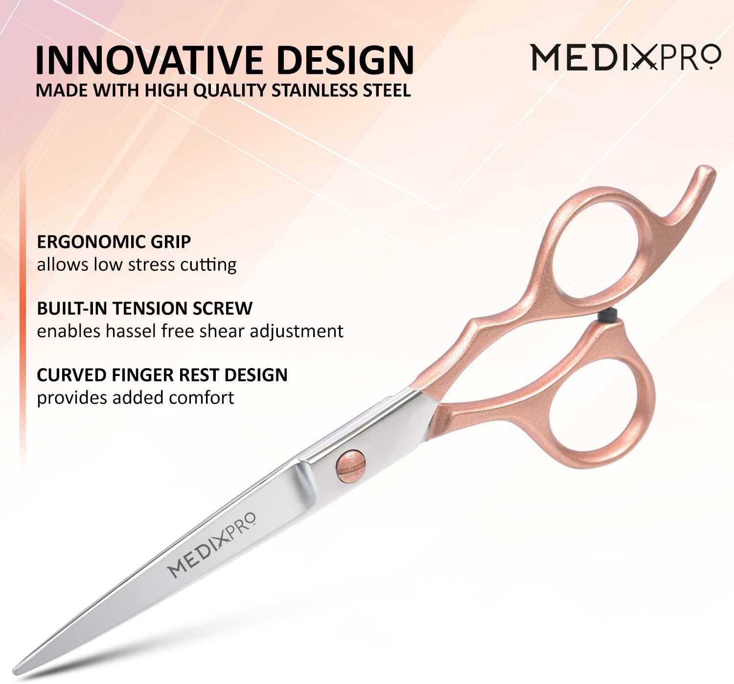 Professional Hair Cutting Scissors 6.5 Inch Japanese Stainless Steel Barber Shears Ultra Sharp Convex Blades, Ergonomic Offset Handle, Salon Grade Hair Scissors for Men, Women, Home & Barbers