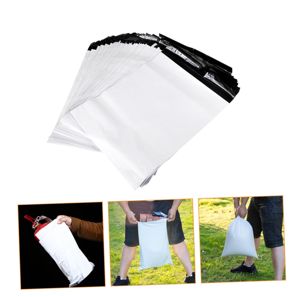 Paquet de Sac Postal Blanc 100 Pièces en PE Auto-adhésif