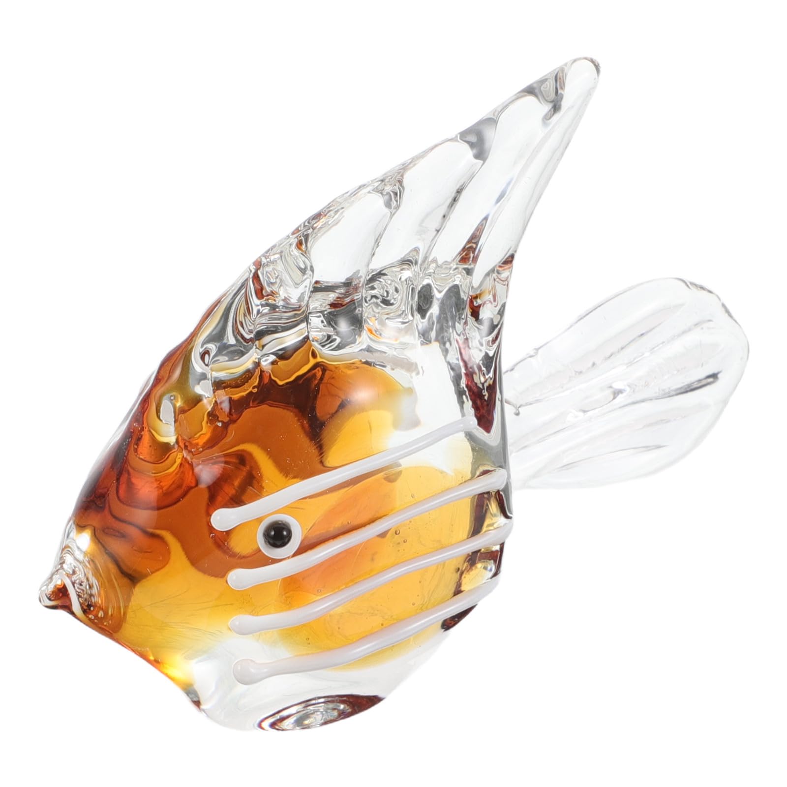 Poisson en verre jaune pour décoration de table basse, l'ambiance marine chic à la maison
