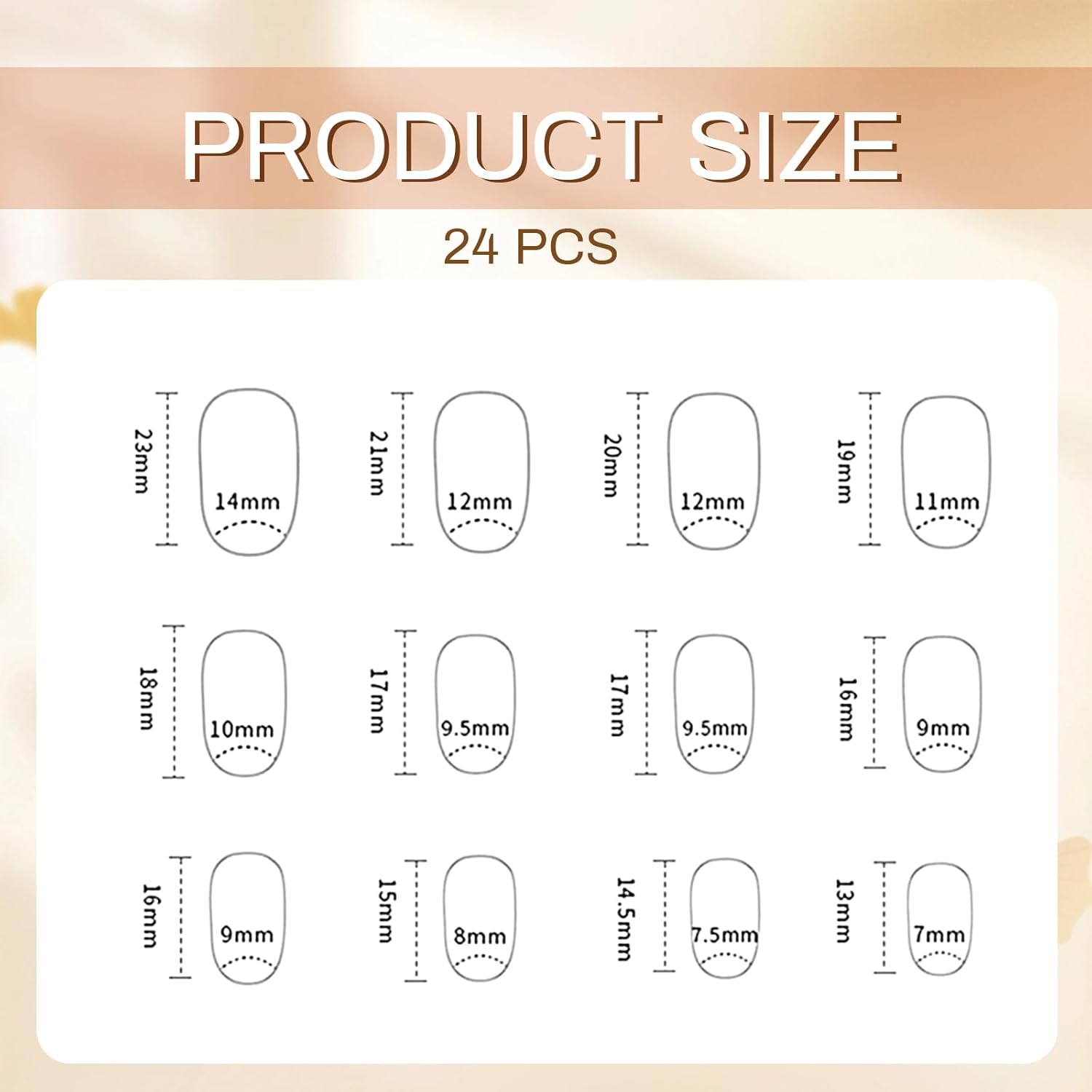 GlamRays Pack of 24 Ombre Press On Nails Rich Medium Oval Fake Nails Nude Pink Gradient Acrylic Artificial Nail Art Shiny Design