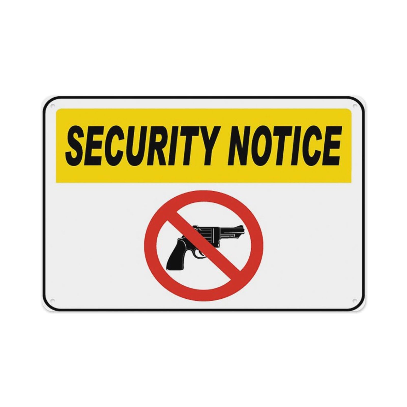 peiyeety Firearms Prohibited Sign Aluminum Tin Warning Signs For Home Outdoor Garden 8X12 Inches