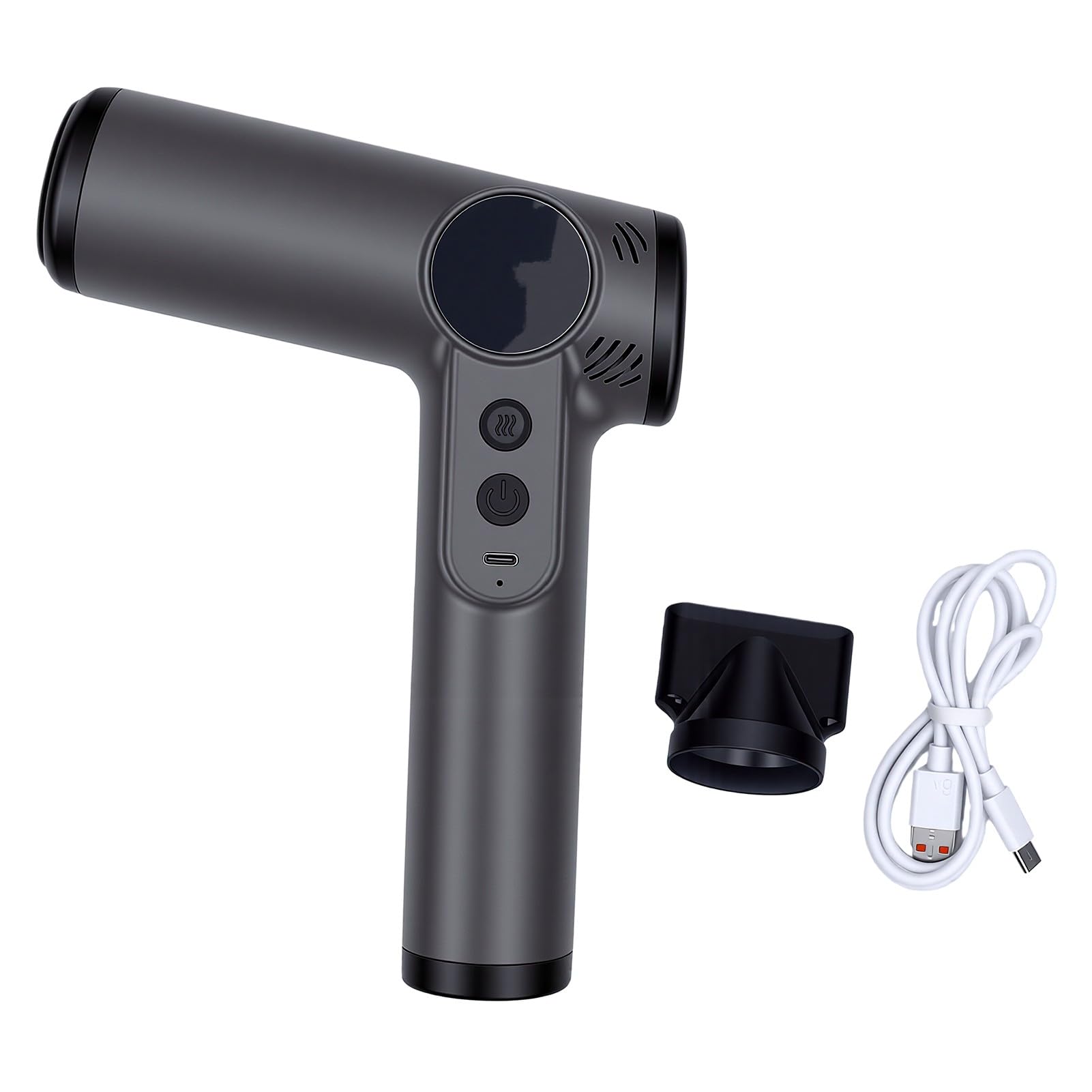 Asciugacapelli Cordless da 200 W con 4 Livelli di Calore, USB (GRAY)