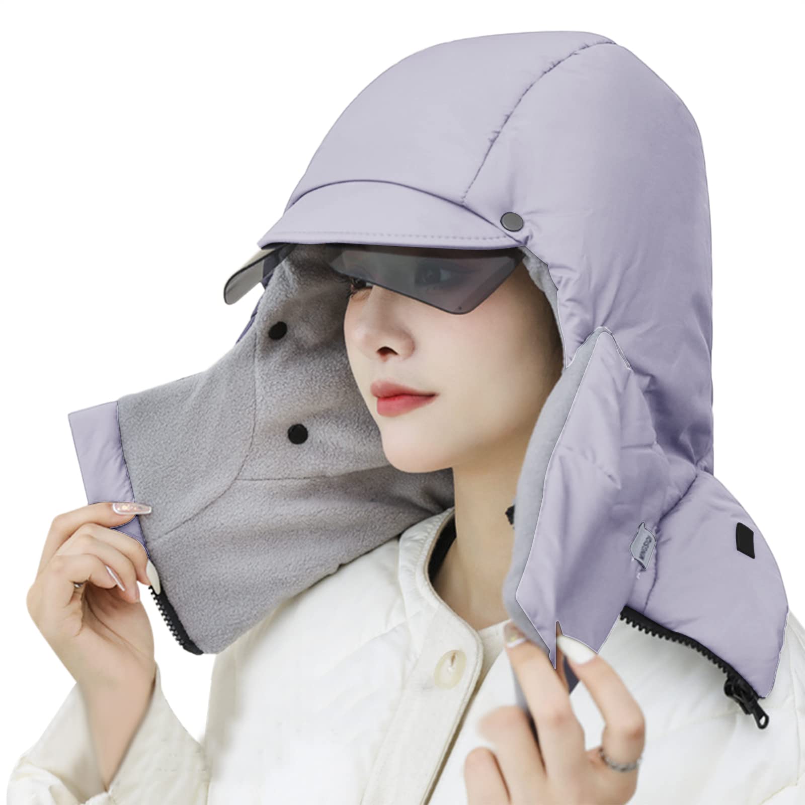 LaoZan Unisex Chapka Casquette à Visière Chaud Chapeau De Ski