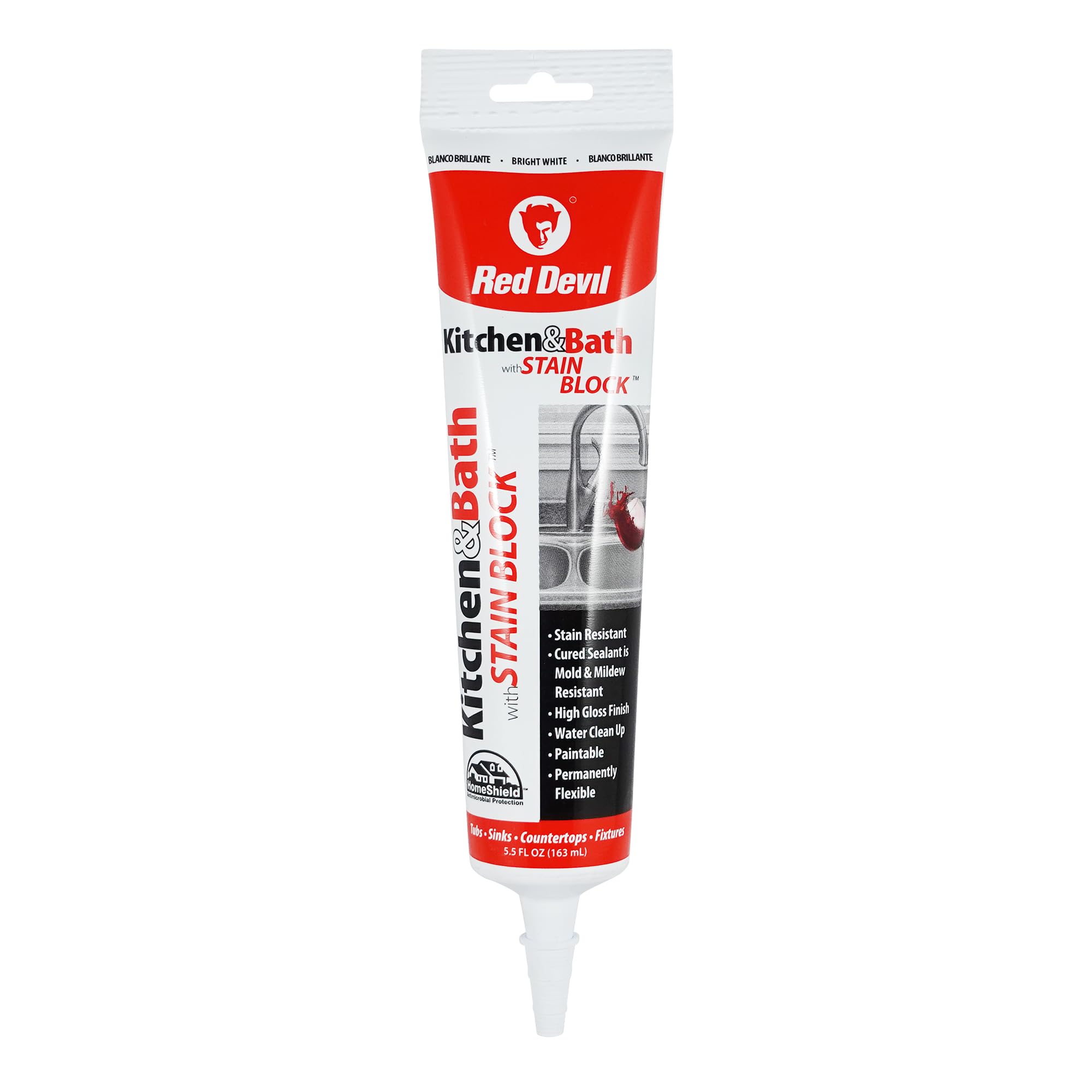 Red Devil 0755 Kitchen &amp; Bath Stain Block Sealant Squeeze Tube, 5.5 oz.