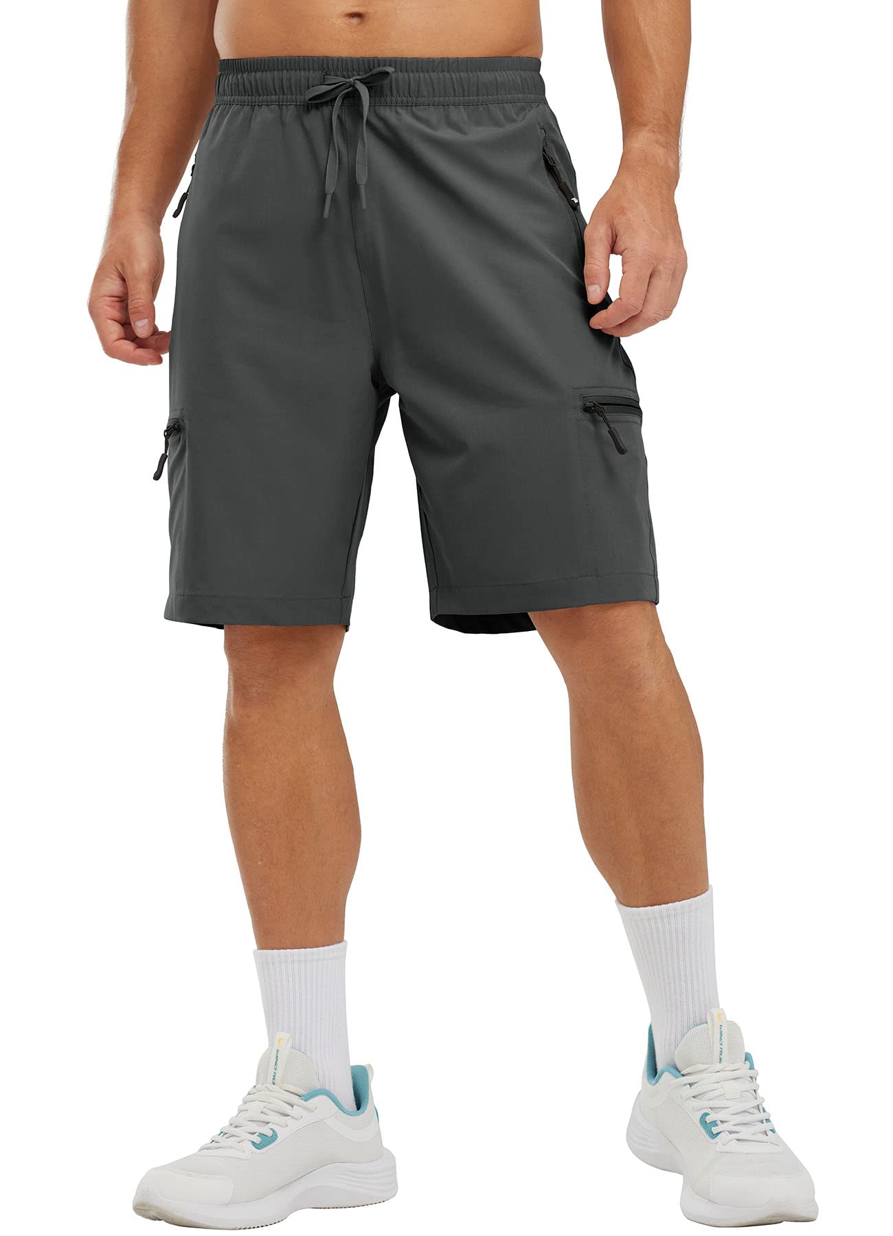 YSENTO Herren Kurze Wanderhose Leichte Sommer Kurze Outdoor Cargohose Schnelltrocknend Kurze Trekkinghose Sporthose mit Reißverschlusstaschen