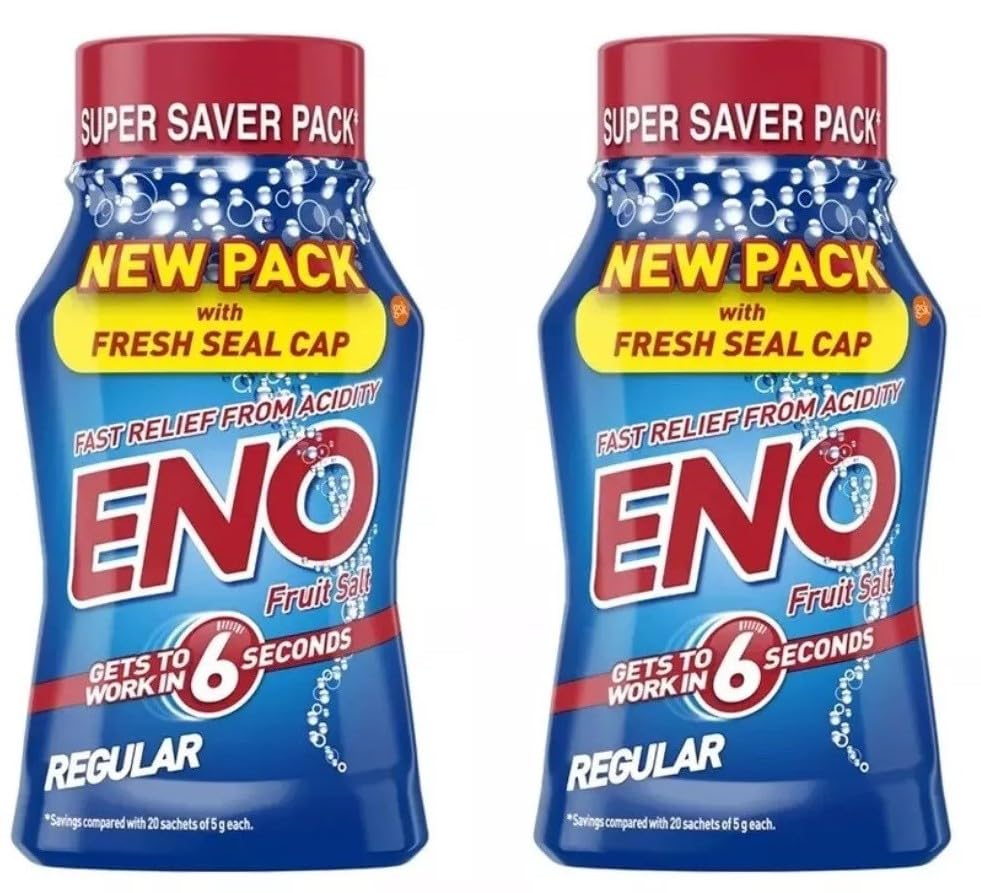 ENO Fruit Salt Regular 100g Pack of 2 Fast Relief from Acidity Gentle on Your Stomach