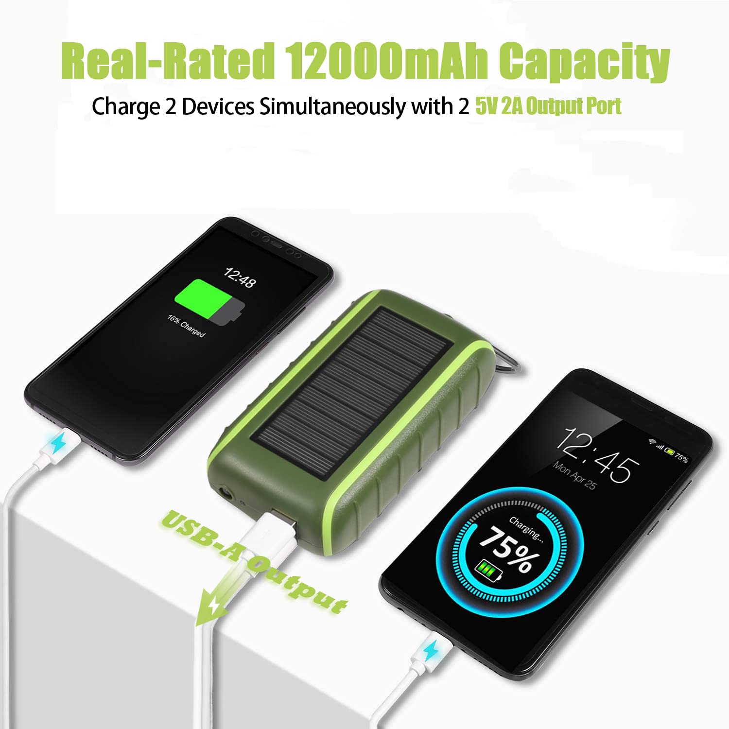 Power Bank Solare Portachiavi 1200mAh – Pannello Da 5V 40mA, Ricarica Per Telefono In 30 Minuti, Bianco O Nero - 2