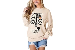 Spooktacular Skeleton Maternity Sweatshirt: A Hauntingly Cute Halloween Announcement