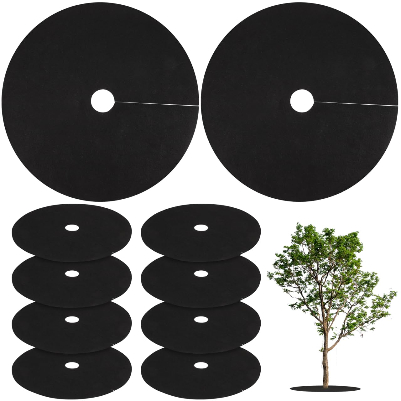 Angoily Malla Antihierbas para Árboles - 10 U-DS 52cm Disco Protector