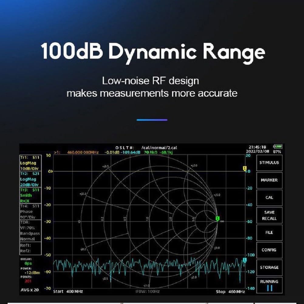 Tragbarer VNA-Handanalysator, 50 kHz bis 4,4 GHz, SV4401A, 17,8 cm LCD-Bildschirm, 100 dB, dynamisches RF-Testmodul für Tuning