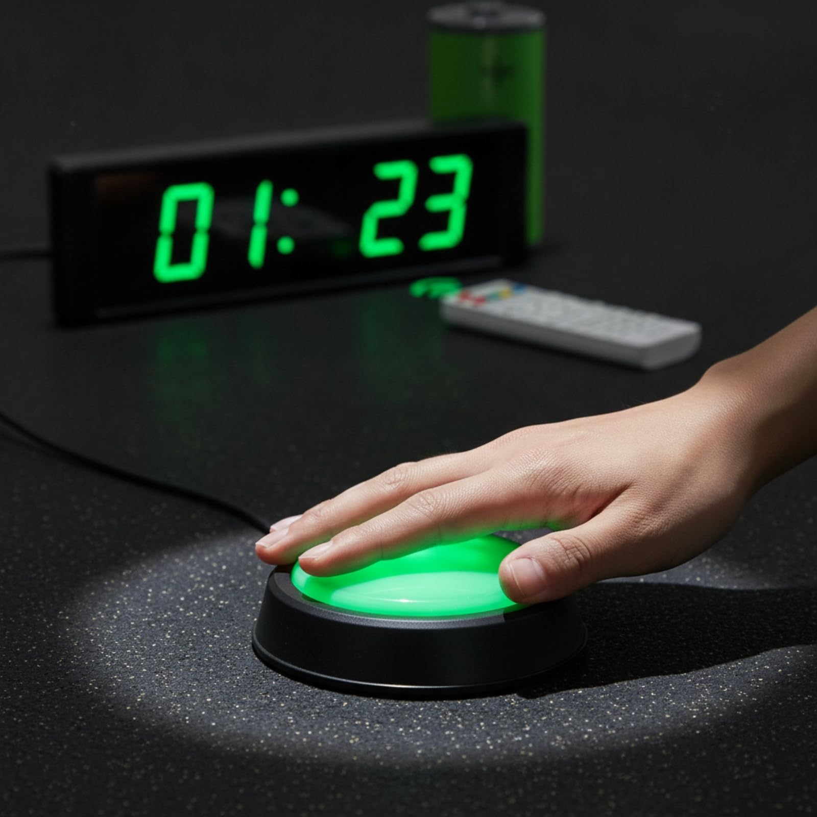 Milageto Timer Conta Rovescia Digitale, Color to 3, Sportivo | Timer da Palestra con Telecomando, Multifunzione, Cronometro Sportivo con Pulsante, per Casa, Sportivi