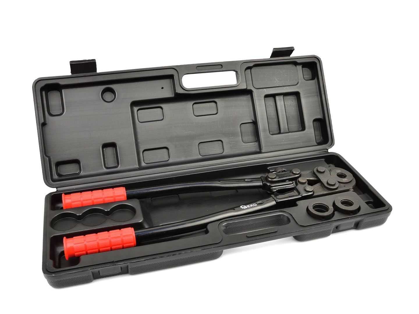 BSD Prensadora de Tubos Multicapa PEX-AL-PEX y PERT-AL-PERT, Diámetros 16-26 mm, Intercambiables TH, Ajuste de Fuerza, Alta Calidad, Maleta Incluida.