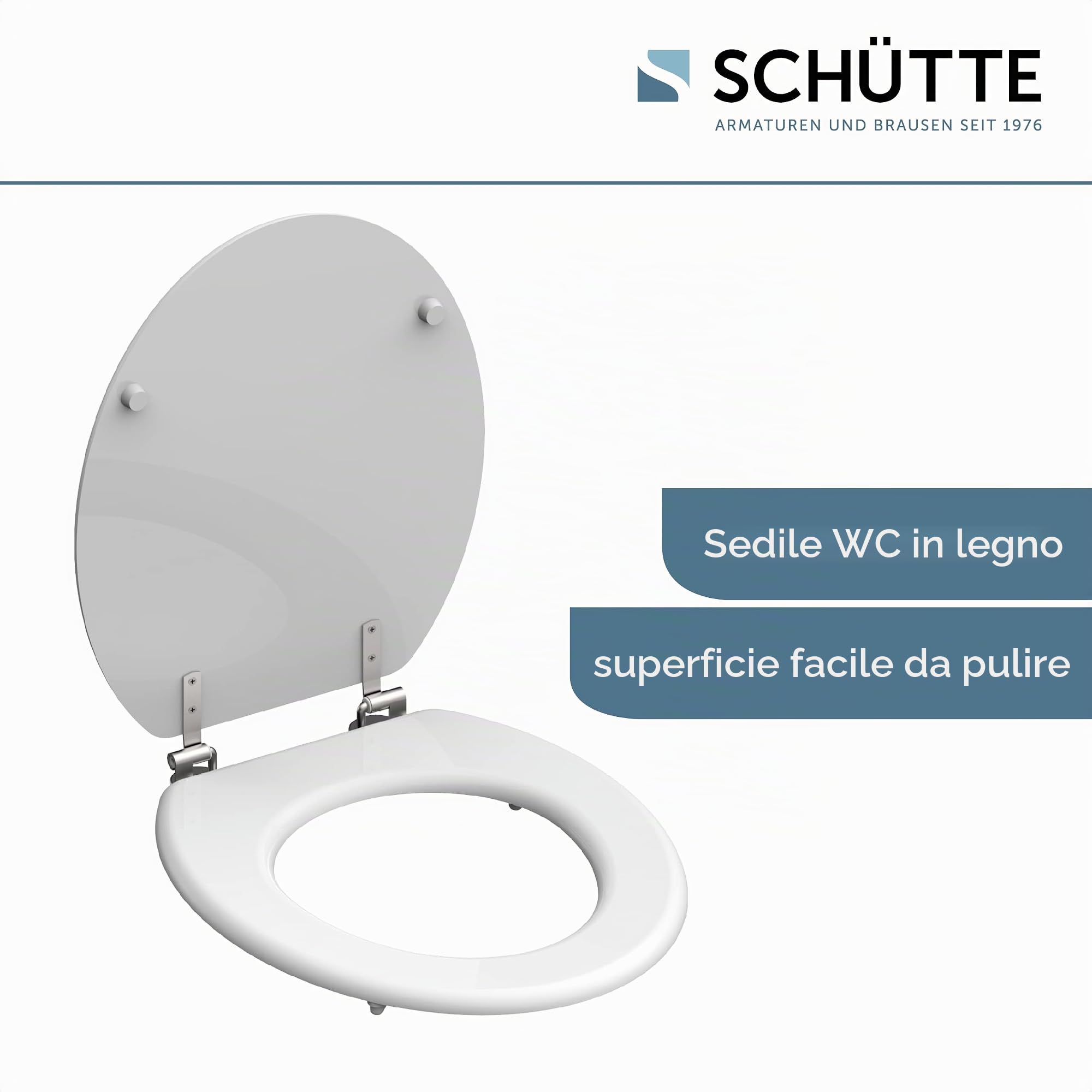 Schütte Sedile WC White con Anima in Legno, Bianco, 84000