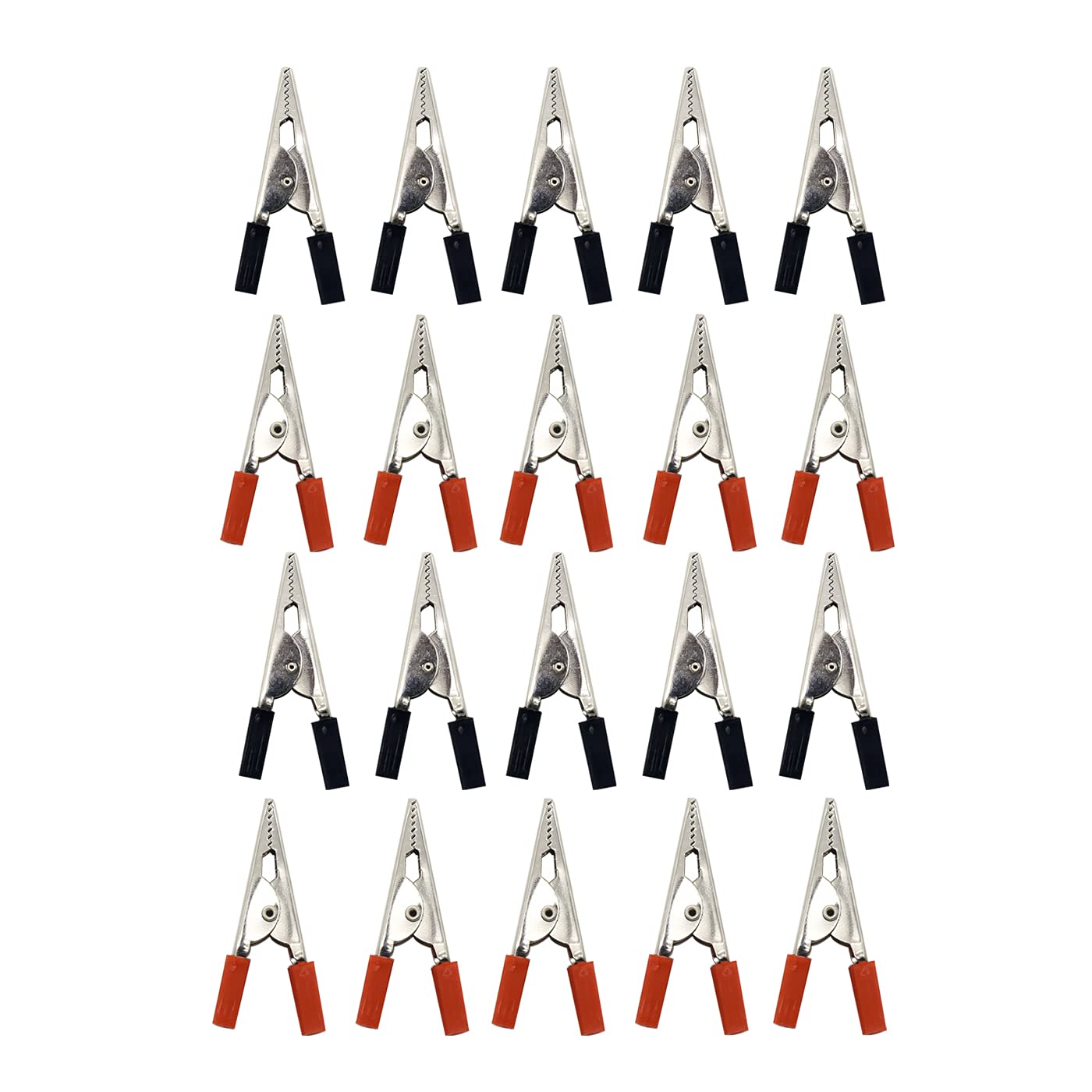 Electronic Spices 50 Pair Alligator Clips,45mm Plastic Handle Test Metal Crocodile Clips(Red and Black) (B09RSW7YPL) Amazon Price History, Amazon Price Tracker