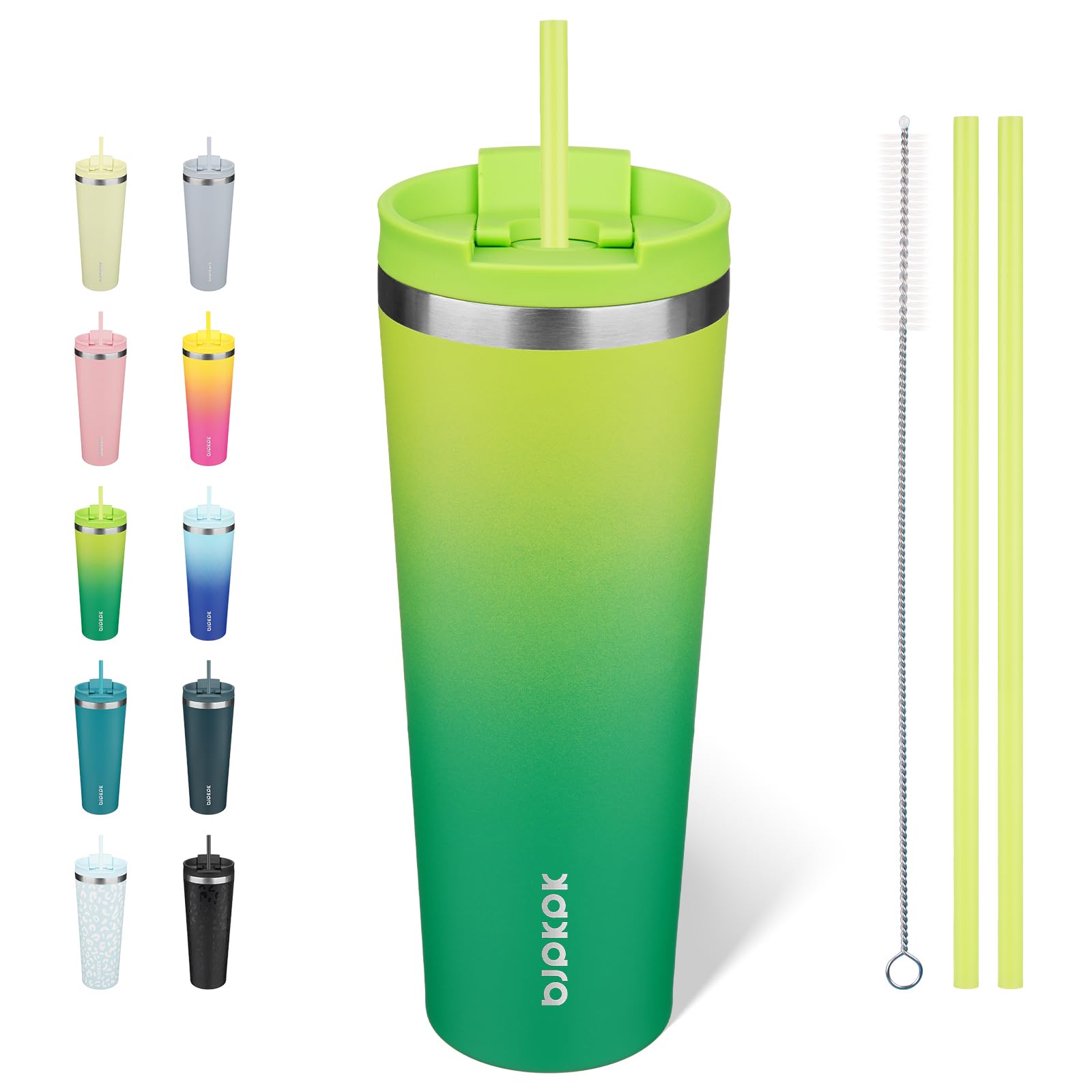 BJPKPK 26 oz Coffee Tumbler with Straw, Insulated Stainless Steel Cup