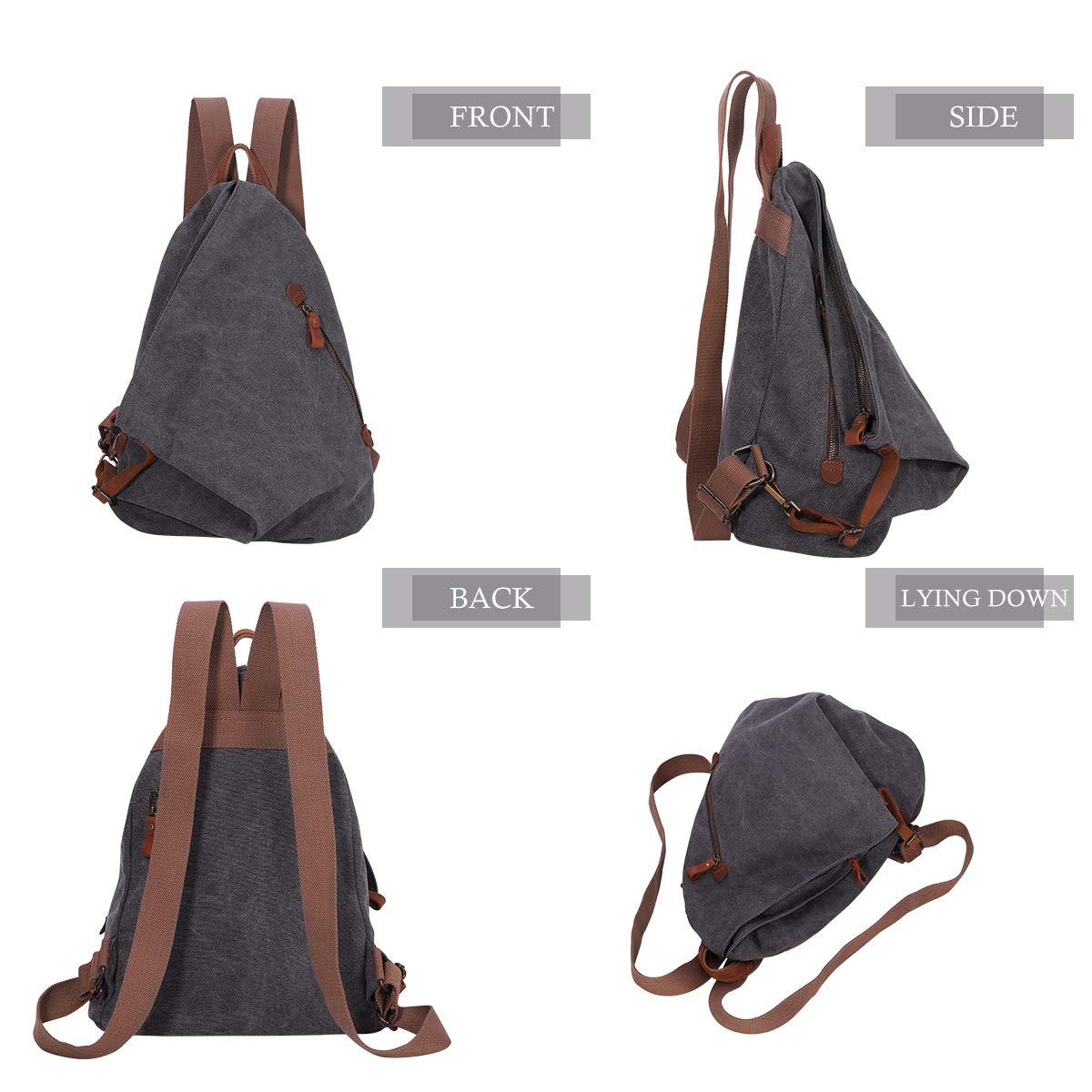 Zaino vintage in tela - Zaino da viaggio grande casual Zaino da viaggio all'aperto Zaini da trekking Borsa a tracolla per uomo Donna
