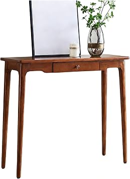 Console Table for Entryway, with Wooden Drawer, Farmhouse Behind Sofa for Living Room, Hallway, Couch, FoyerLight Walnut,90cm/35