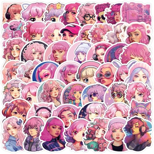 50枚 ピンク ガール スイート ハート リボン ガーリー ステッカーセット おしゃれ 人気 防水 スーツケース ギター 車 バイク 自転? 水筒 ヘルメット パソコン スマホ ノート デカール スノボ スケートボード 荷物 スマホケース 用