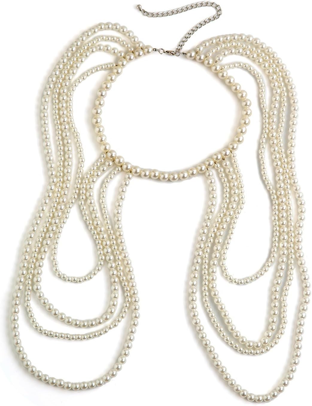 Summer Bikini Mulit-layered Bead Shoulder Body Chain Jewelry Festival Rave Pearl Neck Chain Sexy Bridal Wedding Pearl Shoulder Arm Body Chain Jewelry for Women