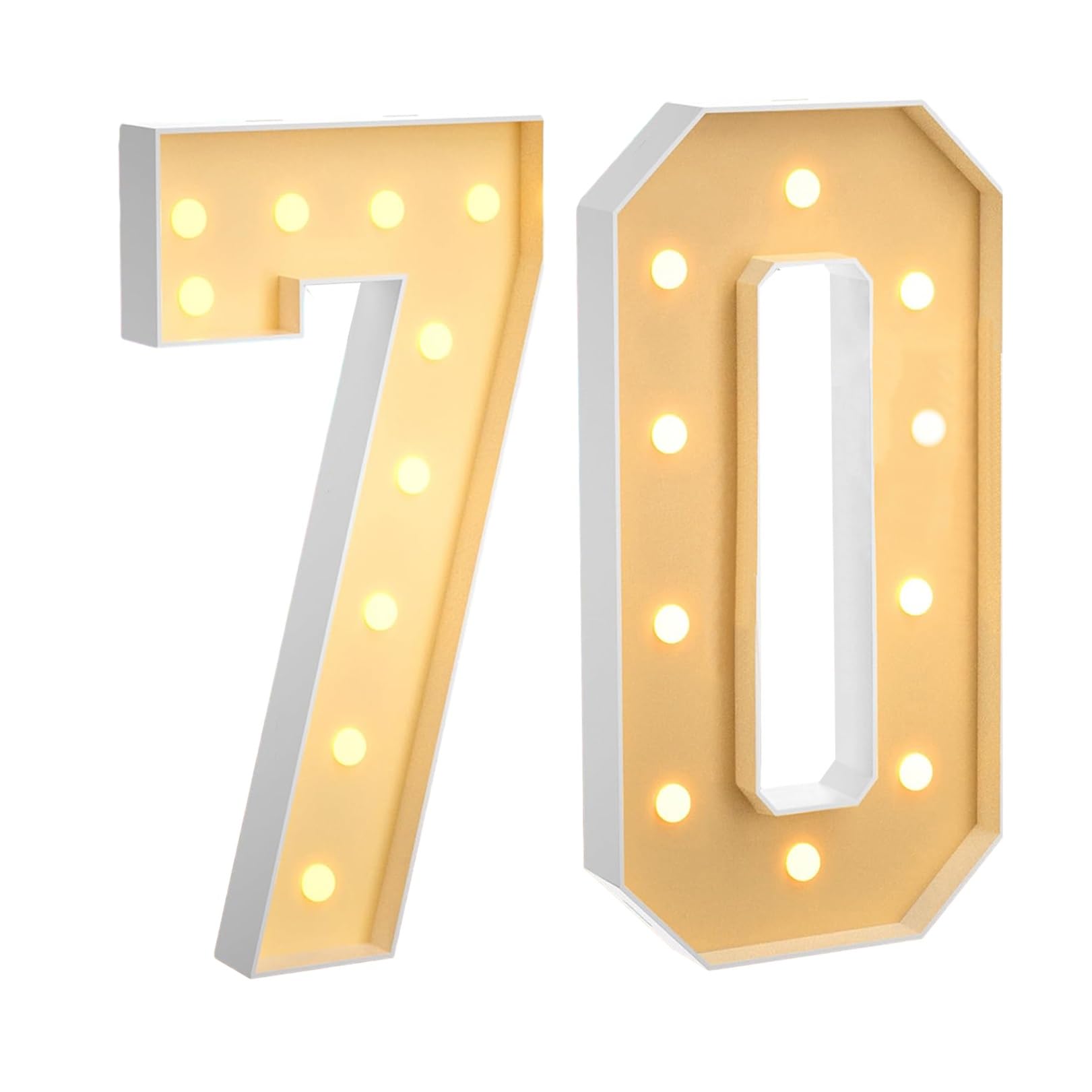 IINCOOY 100CM Giant Letters Alphabet Letter LED Lights Frame Box Balloon Filling Box Wedding Valentine's Day Party Bedroom Decoration (Color : 70, Size : 70cm)