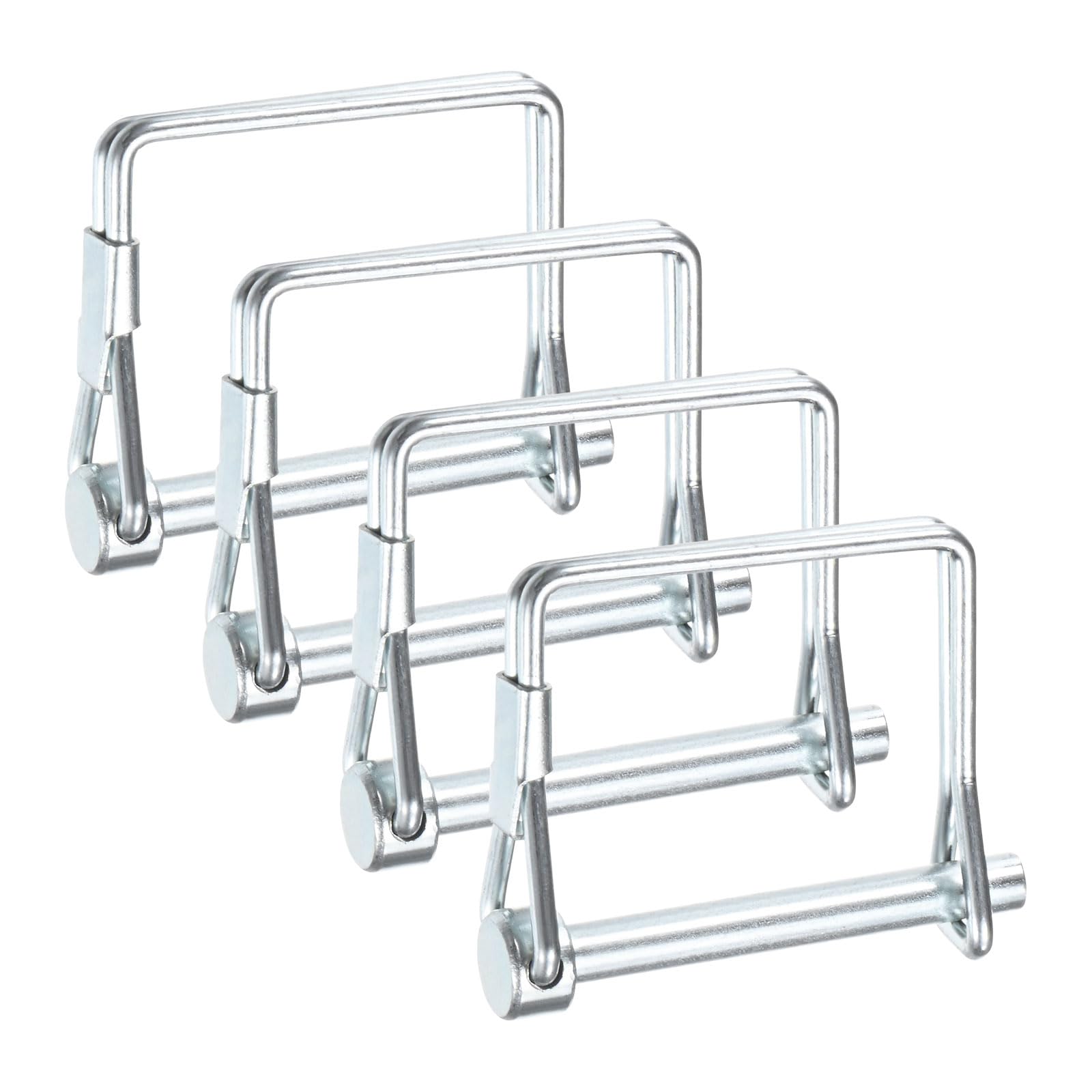 M METERXITY 4-Pack Trailer Coupler Pin, 5mm x 40mm(DxL) Carbon Steel Galvanized D Shape Trailer Coupler Pin, Wire Lock Pin for Farm Trailers/Lawn Mowers/Garden, Coupler PTO Shaft — image 1