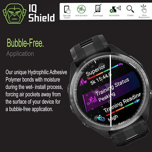 Miniatura 7 de IQShield Protector de pantalla compatible con Garmin Forerunner 970/570/965 (1.850 in) (paquete de 6) película de TPU transparente ultra fina,