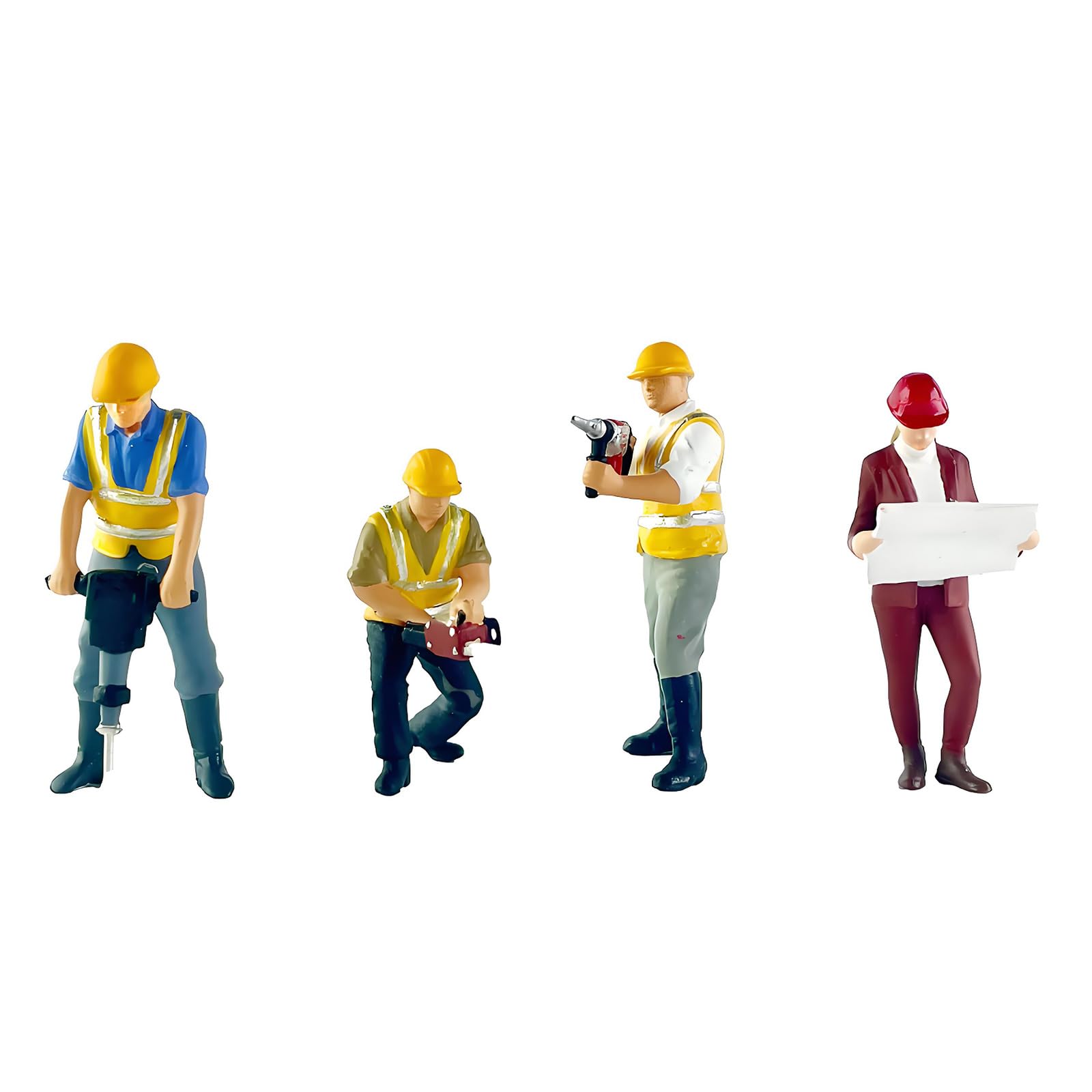 Psdndeww 1: 64 Construction Building Site Worker Miniature Model for Dollhouses Railway Train Collectors and Teachers Educational Construction Scene Tiny Replicas