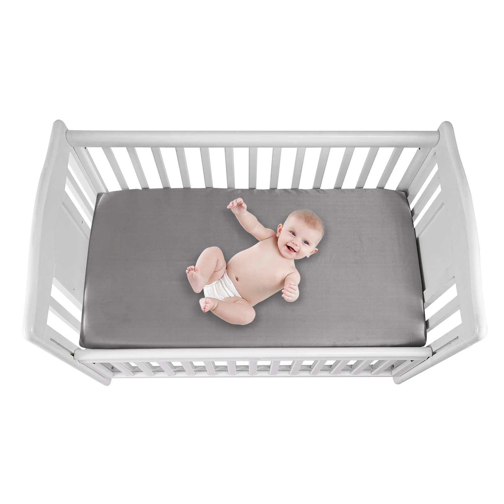 2 Lenzuola Per Culla In Raso Seta 132x71x20 Cm | Morbide E Traspiranti Per Bambini Con Capelli Sensibili, Tasca Profonda 17,8 Cm - 2