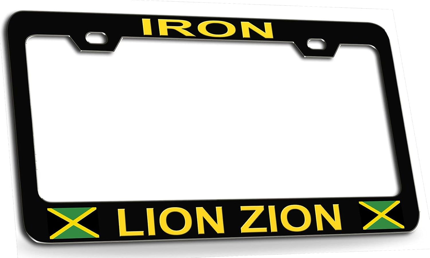 Iron Lion Zion Jamaica Jamaican Steel Metal License Plate Frame by, A63