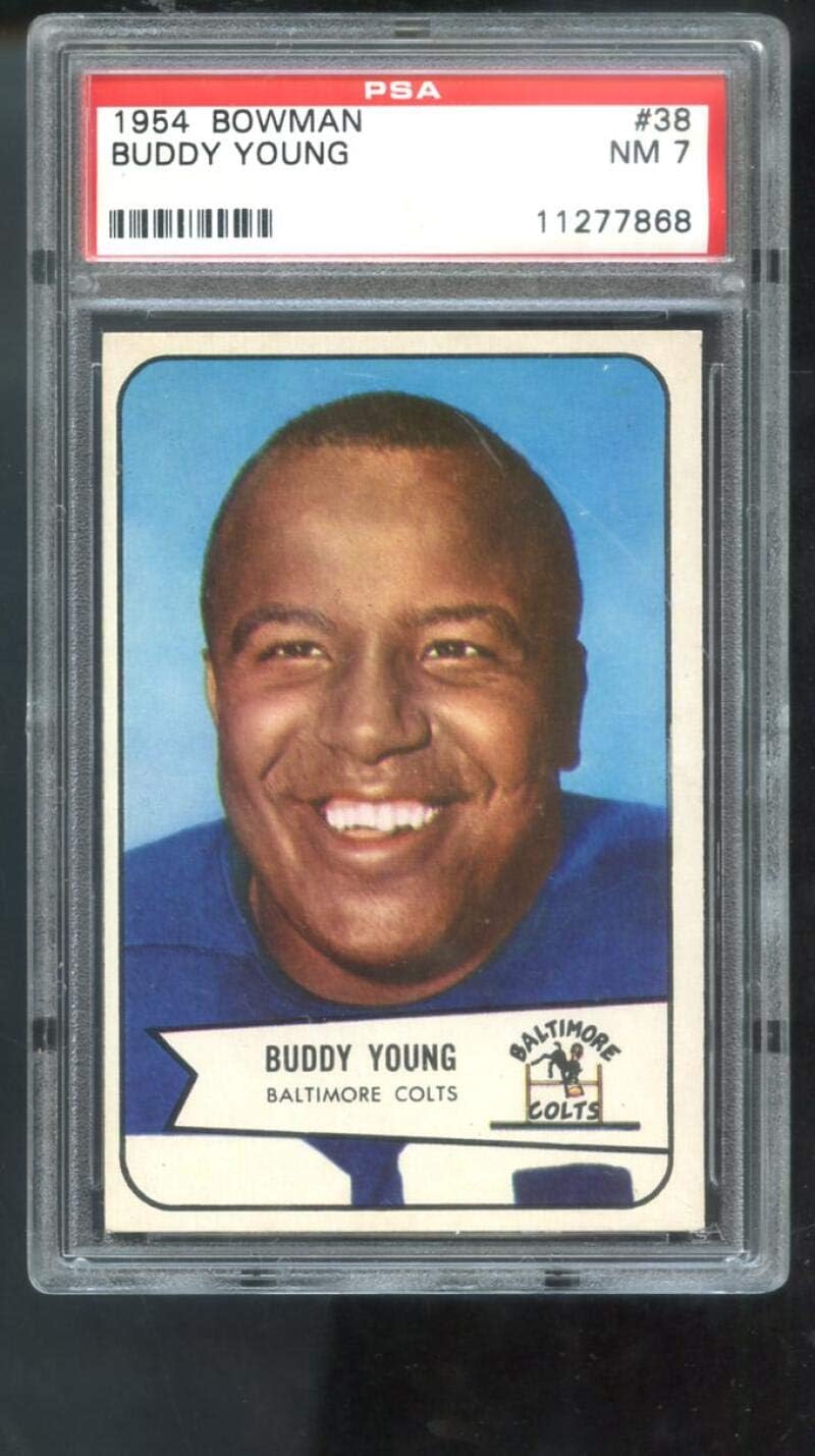 1954 Bowman #38 Buddy Young Baltimore Colts NM PSA 7 Graded Football Card NFL