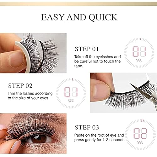 Miniatura 7 de Kaylash Pestañas adhesivas reutilizables, pestañas autoadhesivas reutilizables 3D, reutilizables, autoadhesivas, reutilizables, magnéticas,