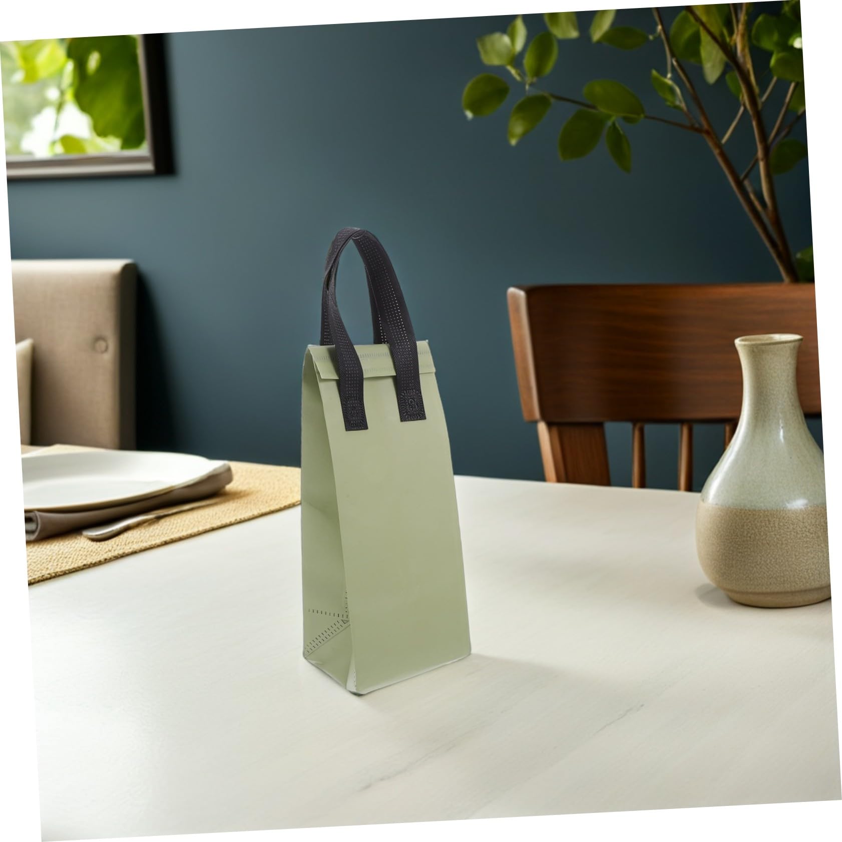 Anneome 50 Stück Isoliertaschen für Lebensmittel Thermisch Isolierte Leichte Tragetaschen aus Vliesstoff Handtasche für Heiße und Kalte Getränke Wie Kaffee Milchtee für Catering Takeaway