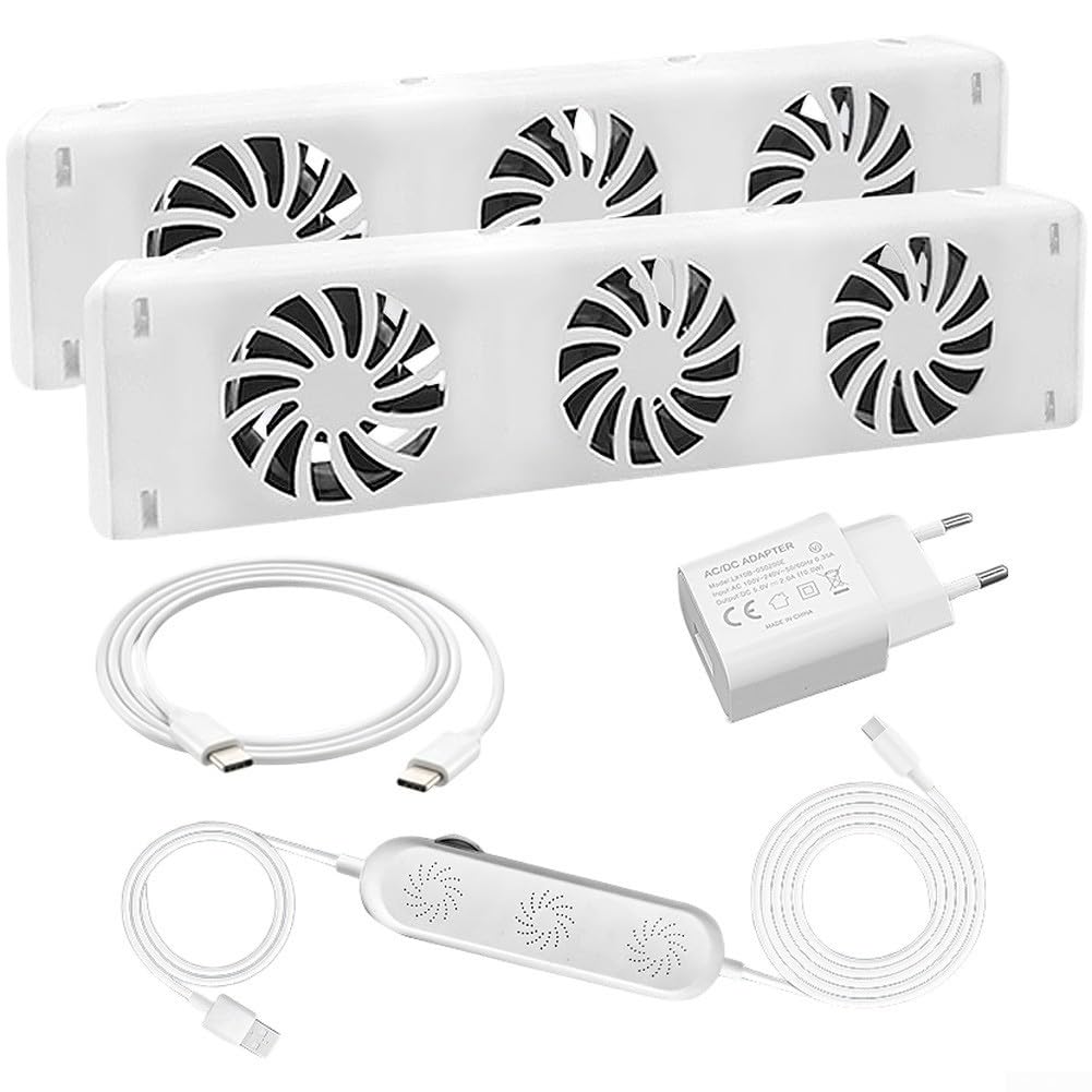 Magnetyczny termowentylator z regulacją prędkości, cichy wentylator zapewnia optymalne rozprowadzanie ciepła, energooszczędny do 2600 obr./min, biały (MXRV-25-E02)